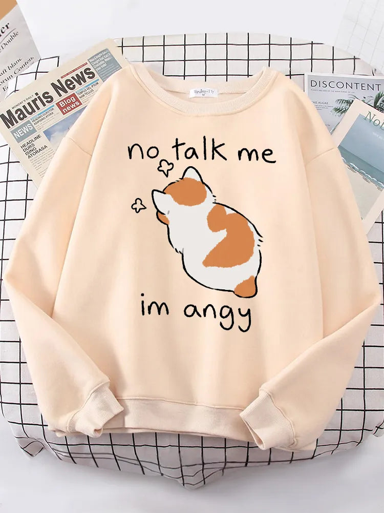 Kawaii ’Im Angy’ Cat Hoodie - Women’s Clothing & Accessories - Shirts & Tops - 1 - 2024