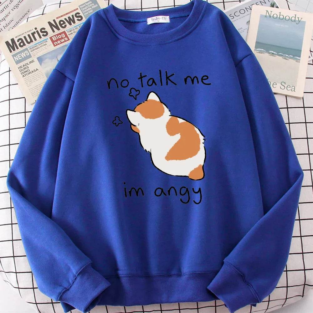 Kawaii ’Im Angy’ Cat Hoodie - Blue / S - Women’s Clothing & Accessories - Shirts & Tops - 8 - 2024