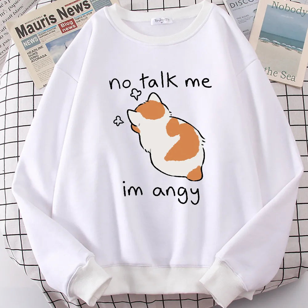 Kawaii ’Im Angy’ Cat Hoodie - White / S - Women’s Clothing & Accessories - Shirts & Tops - 17 - 2024