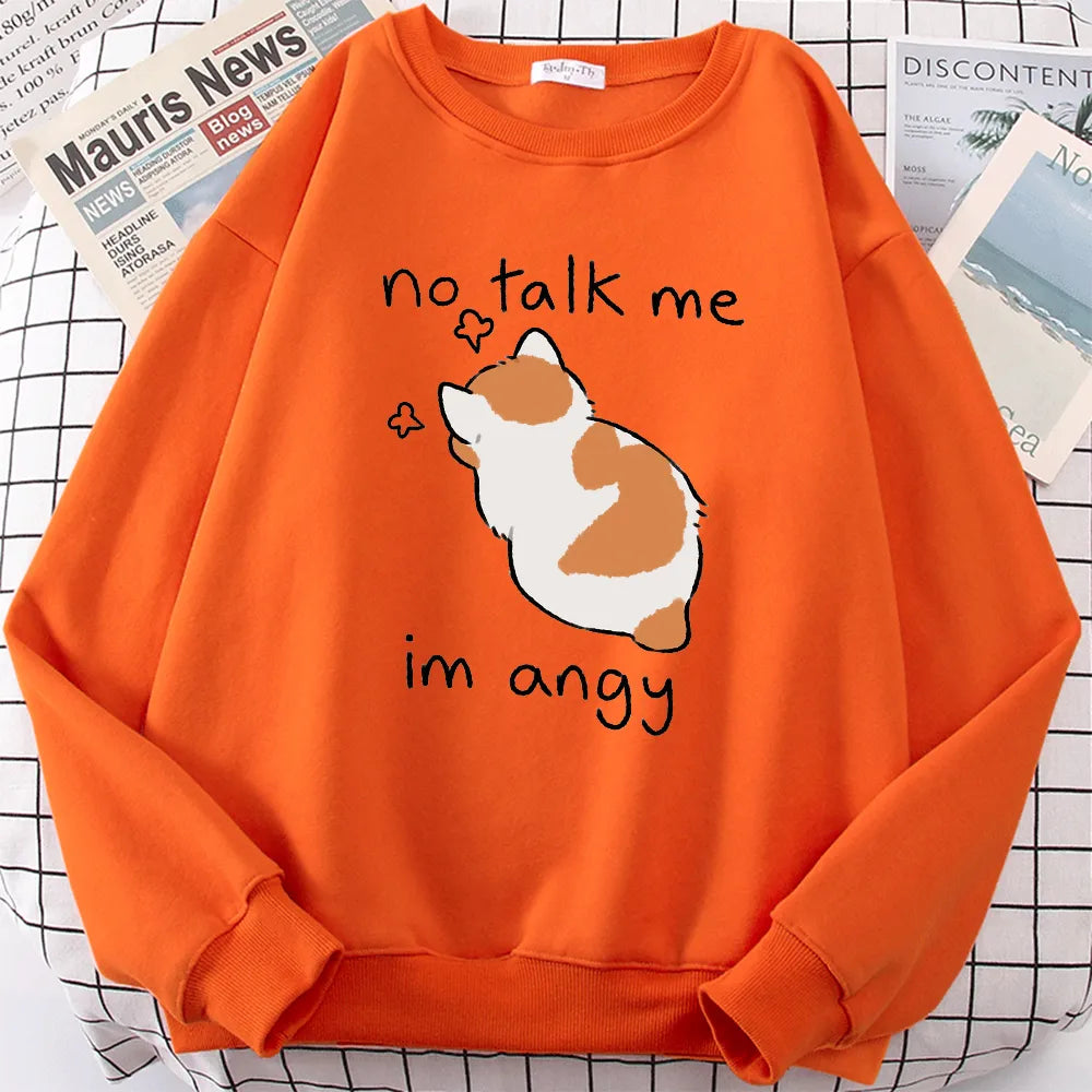 Kawaii ’Im Angy’ Cat Hoodie - Orange / S - Women’s Clothing & Accessories - Shirts & Tops - 14 - 2024