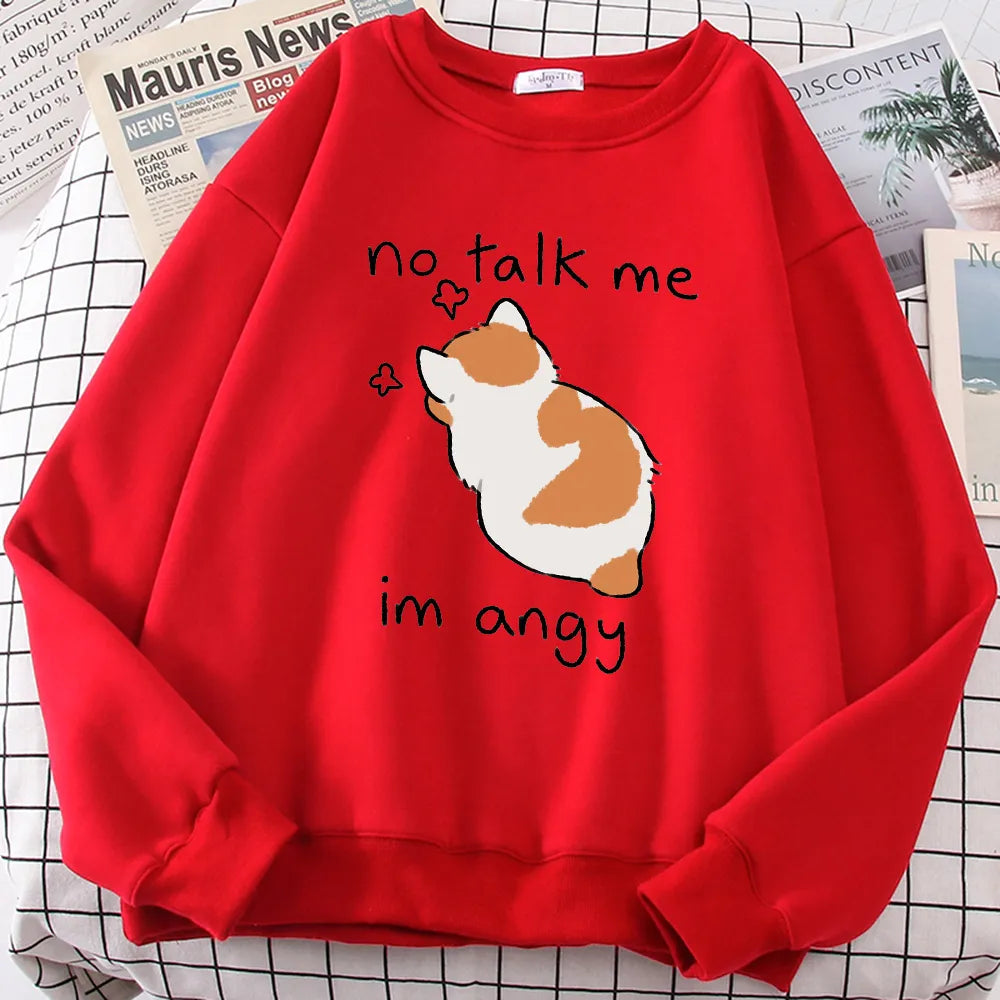 Kawaii ’Im Angy’ Cat Hoodie - Red / S - Women’s Clothing & Accessories - Shirts & Tops - 16 - 2024
