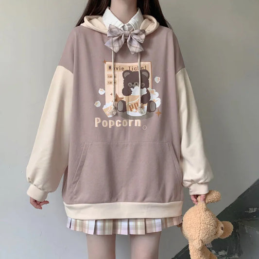 Kawaii Japanese Style Bear Autumn Hoodie - Gray / Asian size S - Women’s Clothing & Accessories - Shirts & Tops - 1