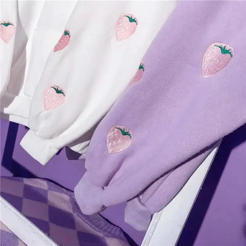 Kawaii Korean Style Strawberry Hoodie - Women’s Clothing & Accessories - Shirts & Tops - 2 - 2024