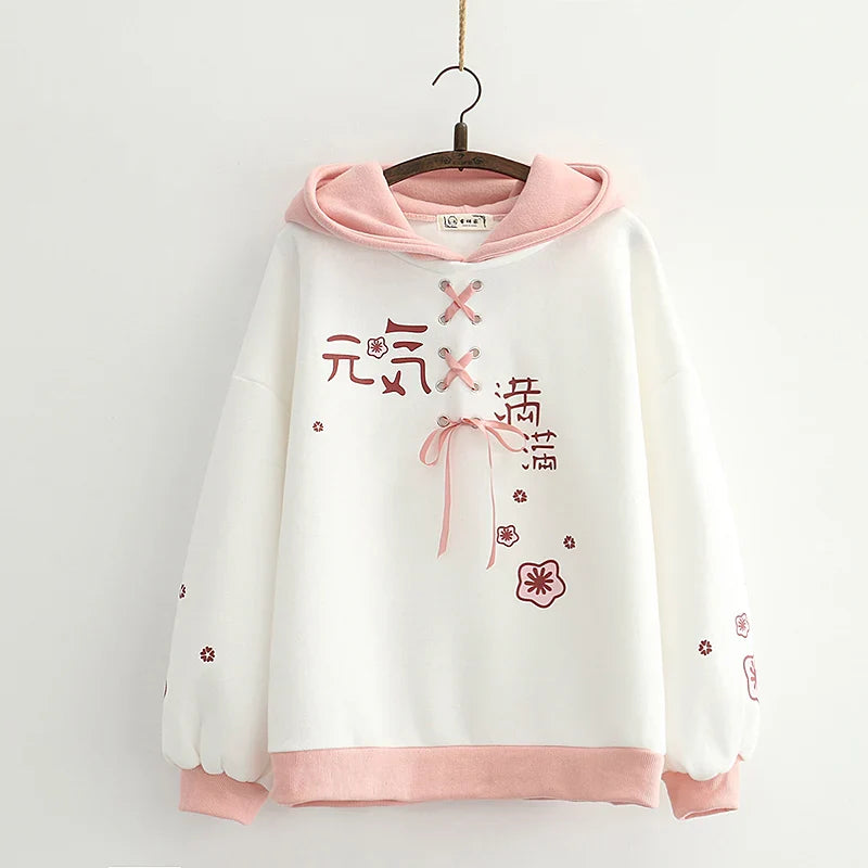 Kawaii Pastel Cherry Blossom Harajuku Hoodie - Pink / One Size - Women’s Clothing & Accessories - Outerwear - 7 - 2024