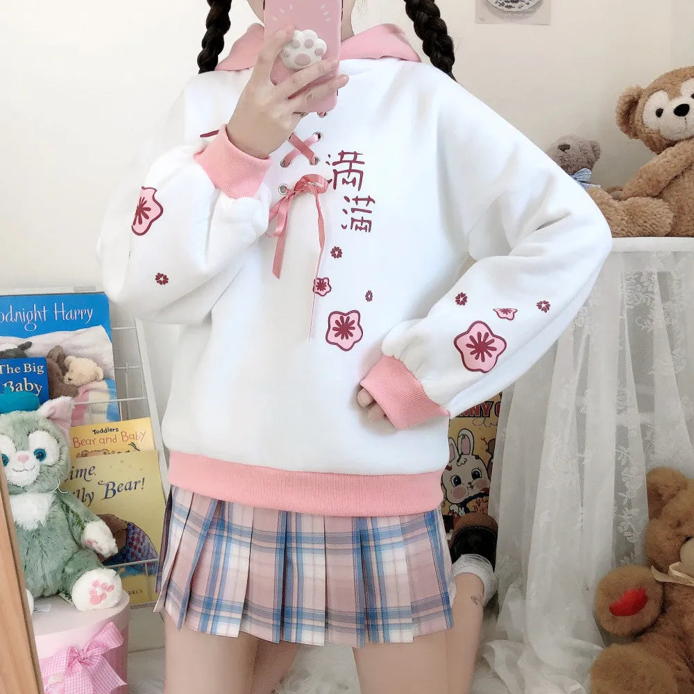 Kawaii Pastel Cherry Blossom Harajuku Hoodie - Women’s Clothing & Accessories - Outerwear - 9 - 2024