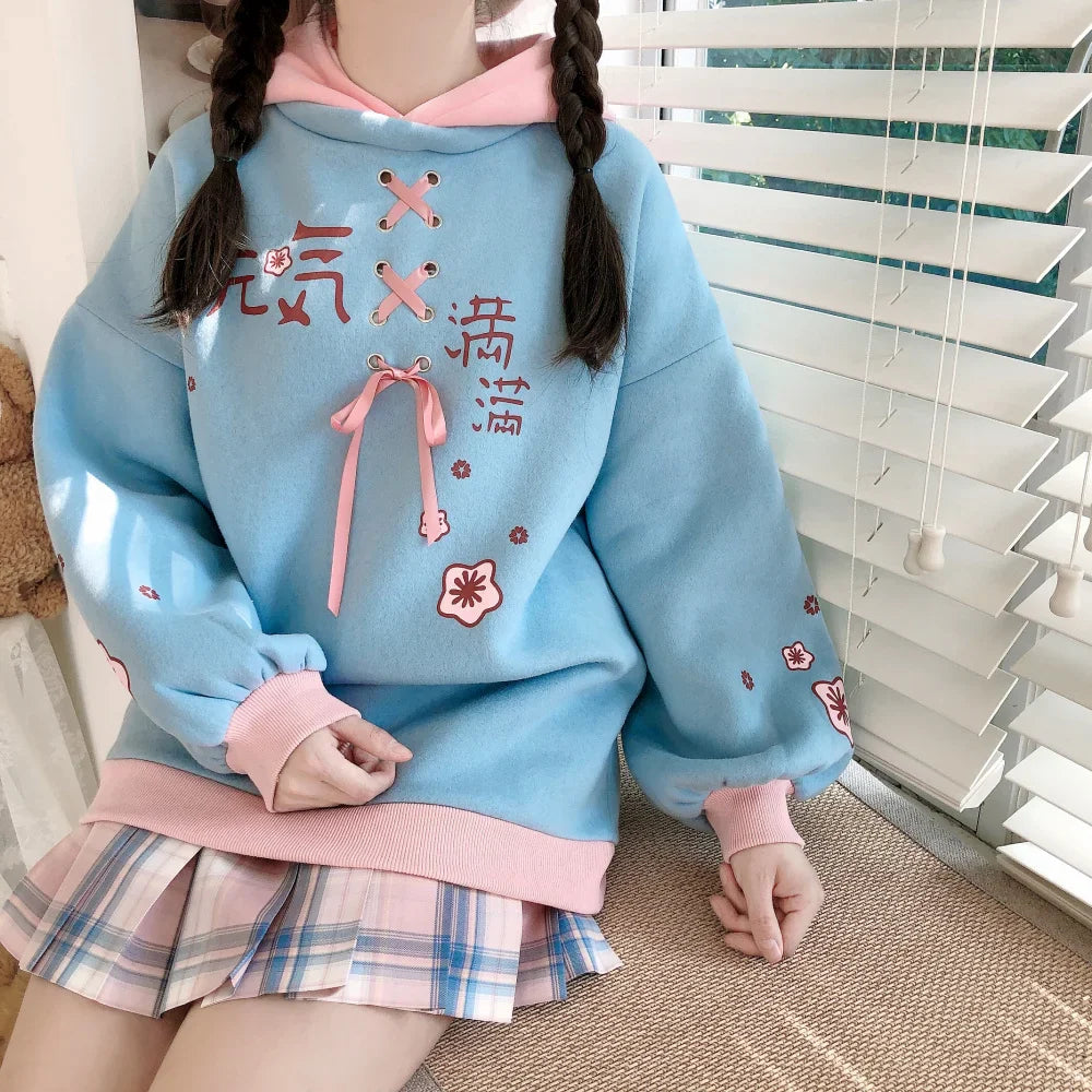 Kawaii Pastel Cherry Blossom Harajuku Hoodie - Women’s Clothing & Accessories - Outerwear - 10 - 2024
