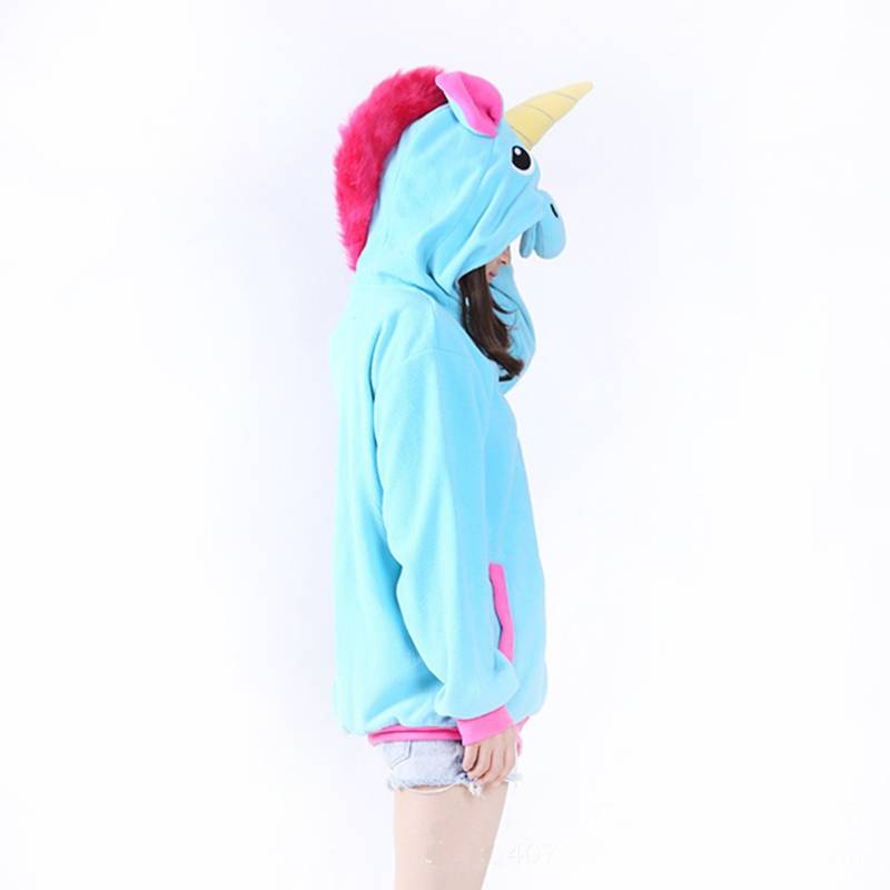 Kawaii Unicorn Plush Hoodie - Blue / L - Women’s Clothing & Accessories - Clothing - 7 - 2024