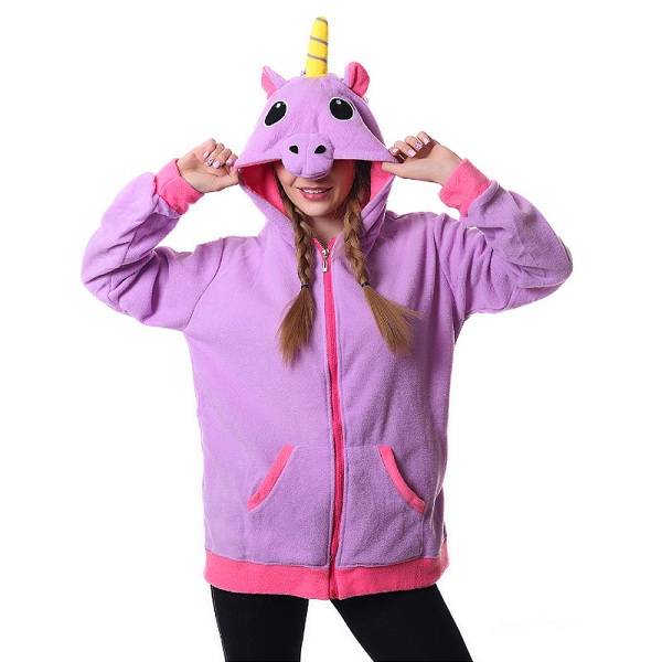 Kawaii Unicorn Plush Hoodie - Purple / L - Women’s Clothing & Accessories - Clothing - 5 - 2024