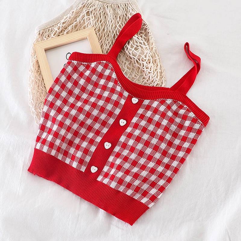 Knitted Plaid Crop Top - Women’s Clothing & Accessories - Shirts & Tops - 3 - 2024
