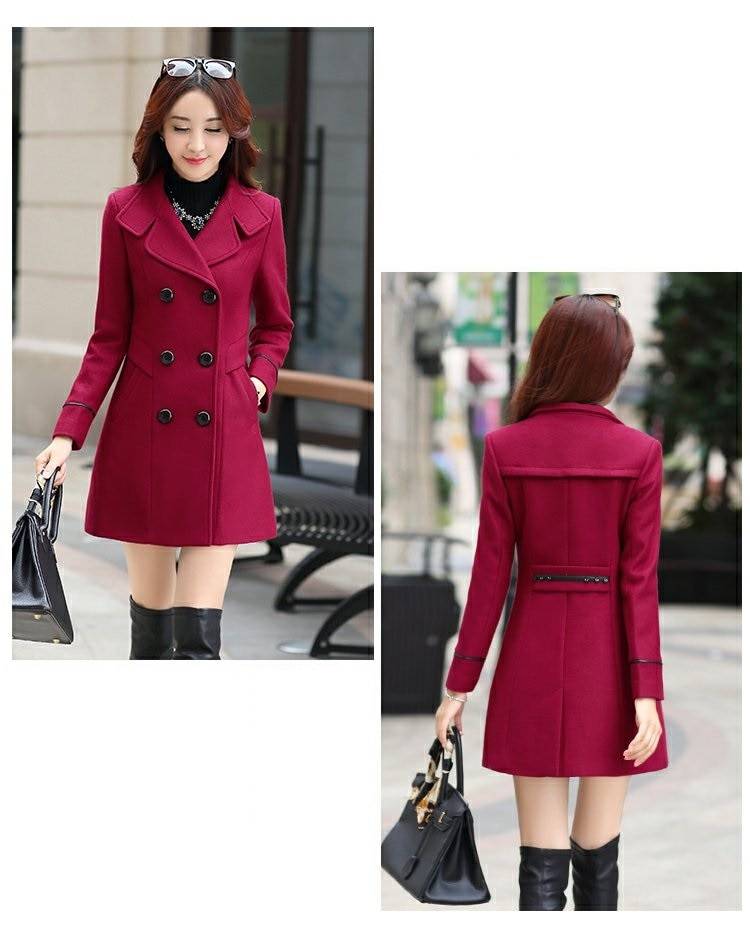Korean Slim Wool Coats - Women’s Clothing & Accessories - Coats & Jackets - 18 - 2024