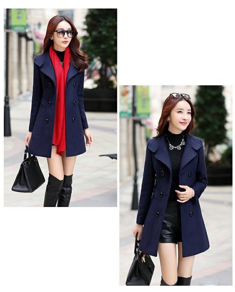 Korean Slim Wool Coats - Women’s Clothing & Accessories - Coats & Jackets - 7 - 2024
