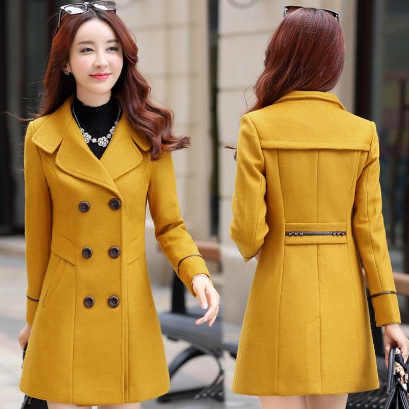 Korean Slim Wool Coats - Women’s Clothing & Accessories - Coats & Jackets - 3 - 2024
