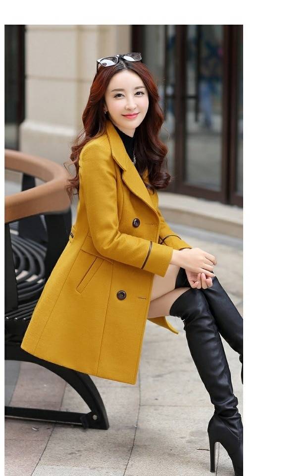Korean Slim Wool Coats - Women’s Clothing & Accessories - Coats & Jackets - 12 - 2024