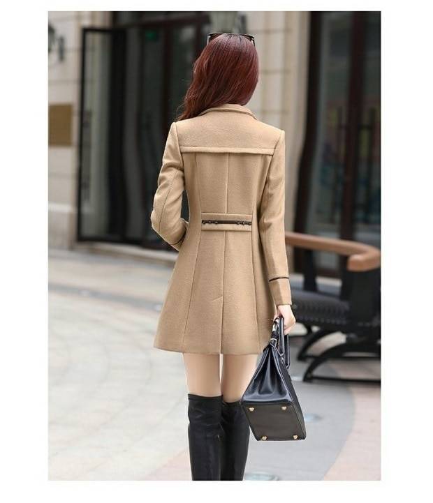 Korean Slim Wool Coats - Women’s Clothing & Accessories - Coats & Jackets - 21 - 2024