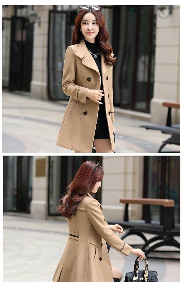 Korean Slim Wool Coats - Women’s Clothing & Accessories - Coats & Jackets - 19 - 2024