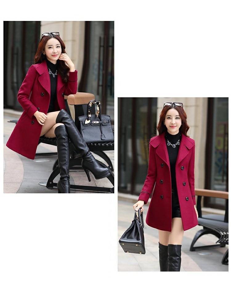 Korean Slim Wool Coats - Women’s Clothing & Accessories - Coats & Jackets - 15 - 2024