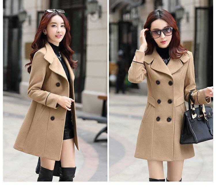 Korean Slim Wool Coats - Women’s Clothing & Accessories - Coats & Jackets - 20 - 2024