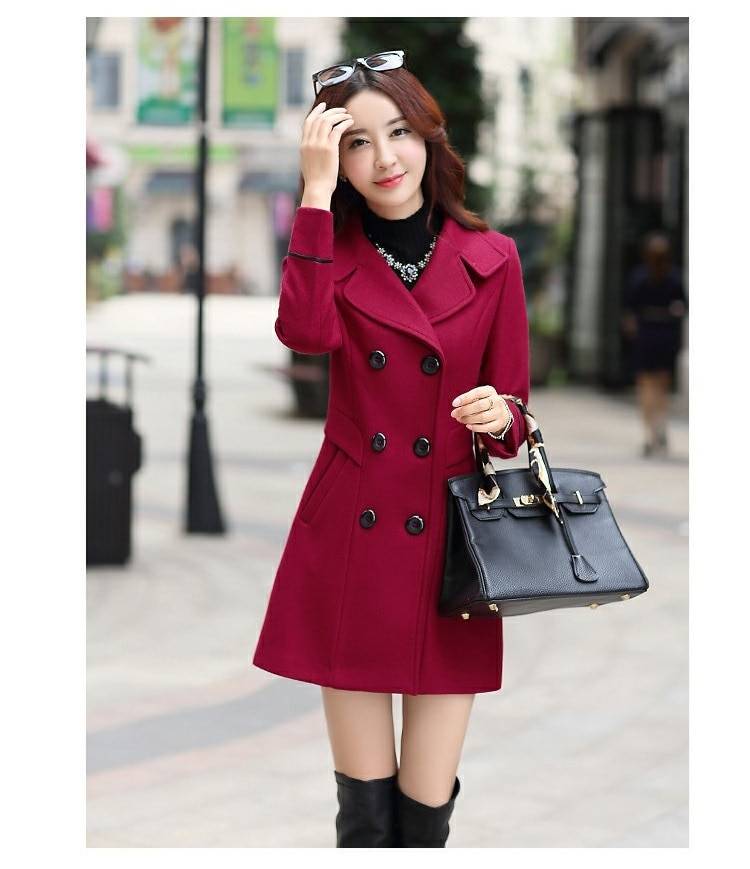 Korean Slim Wool Coats - Women’s Clothing & Accessories - Coats & Jackets - 17 - 2024