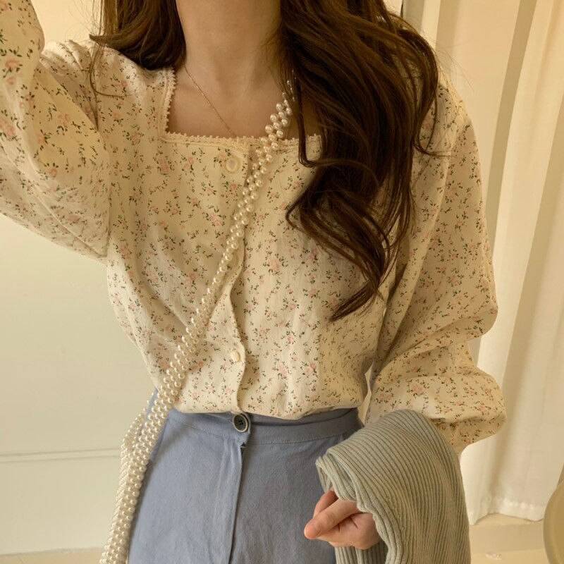 Korean Style Blouse - Beige / One Size - Women’s Clothing & Accessories - Shirts & Tops - 10 - 2024