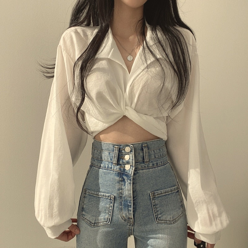 Korean Style Vintage Tunic - White / XL / Nearest Warehouse - Women’s Clothing & Accessories - Shirts & Tops - 5 - 2024