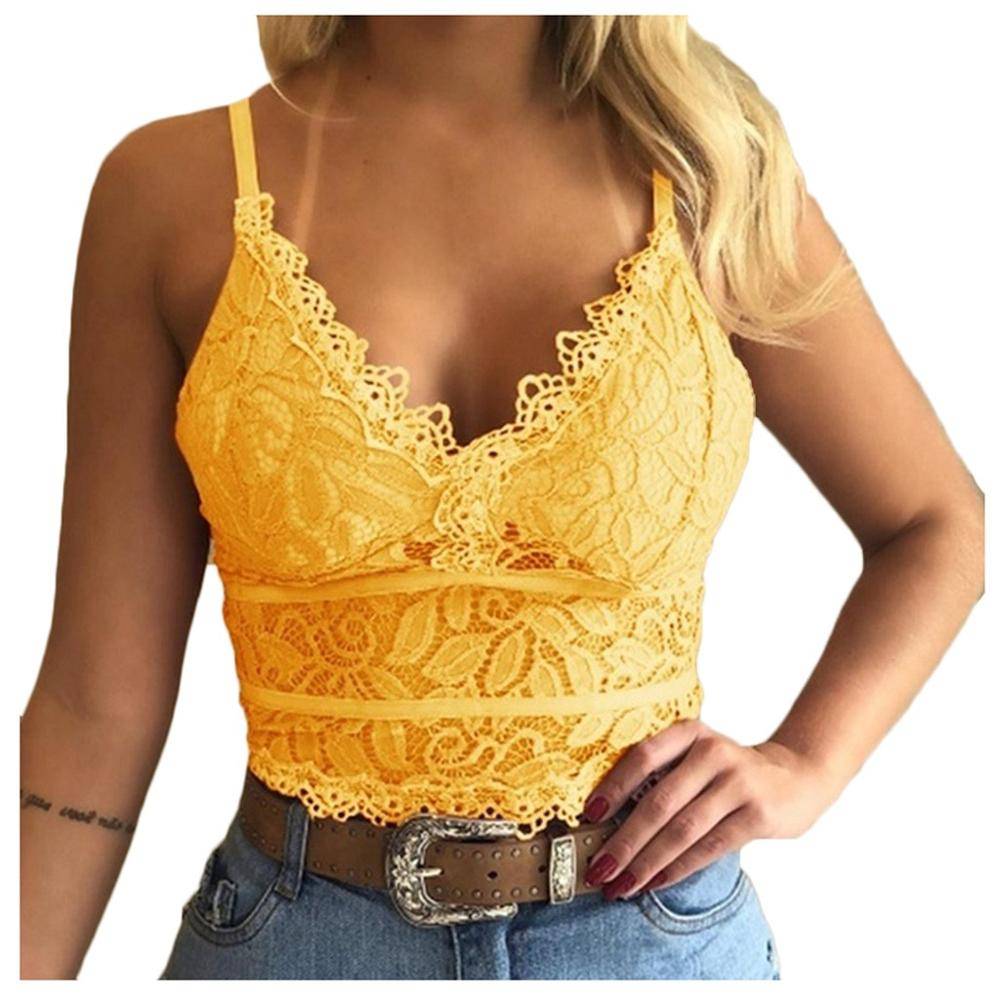 Lace Bralette Crop Top - Yellow / M / united-states - Women’s Clothing & Accessories - Shirts & Tops - 16 - 2024