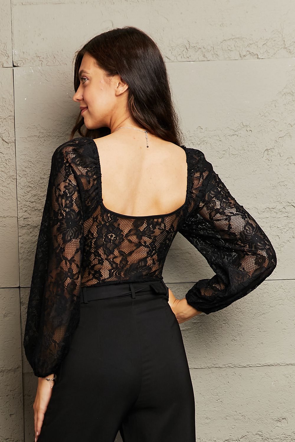 Lace Long Sleeve Bodysuit - Women’s Clothing & Accessories - Shirts & Tops - 2 - 2024