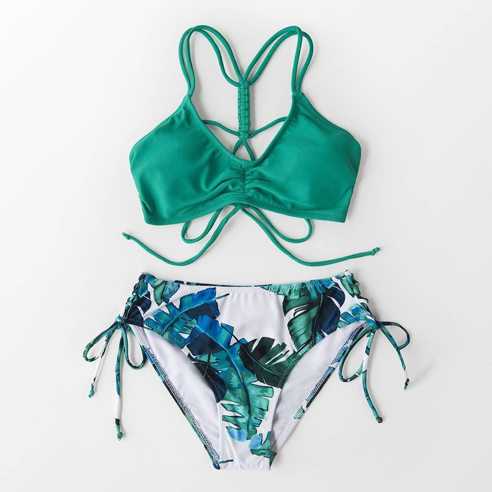 Lace-Up Strappy Bikini Set - Women’s Clothing & Accessories - Swimwear - 5 - 2024