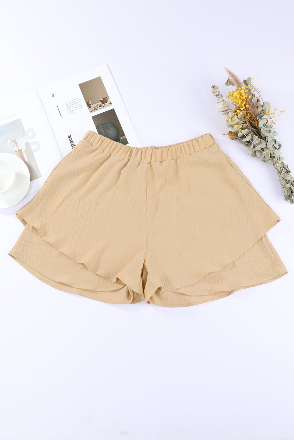 Layered Elastic Waist Shorts - Women’s Clothing & Accessories - Shorts - 2 - 2024