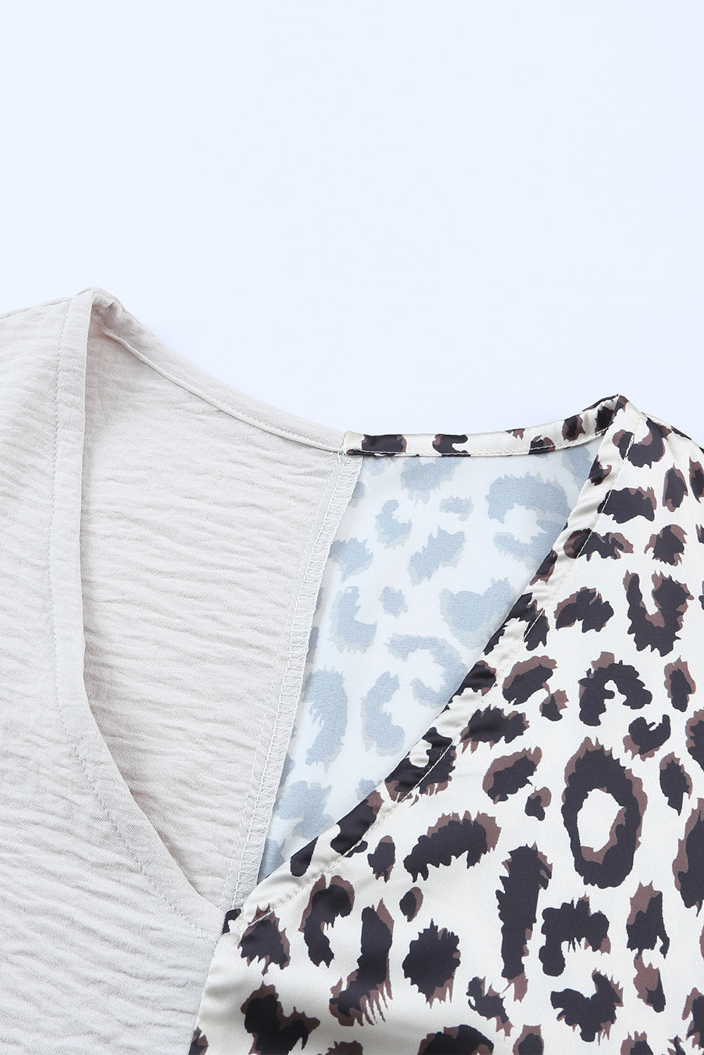 Leopard Color Block V-Neck Blouse - Women’s Clothing & Accessories - Shirts & Tops - 9 - 2024