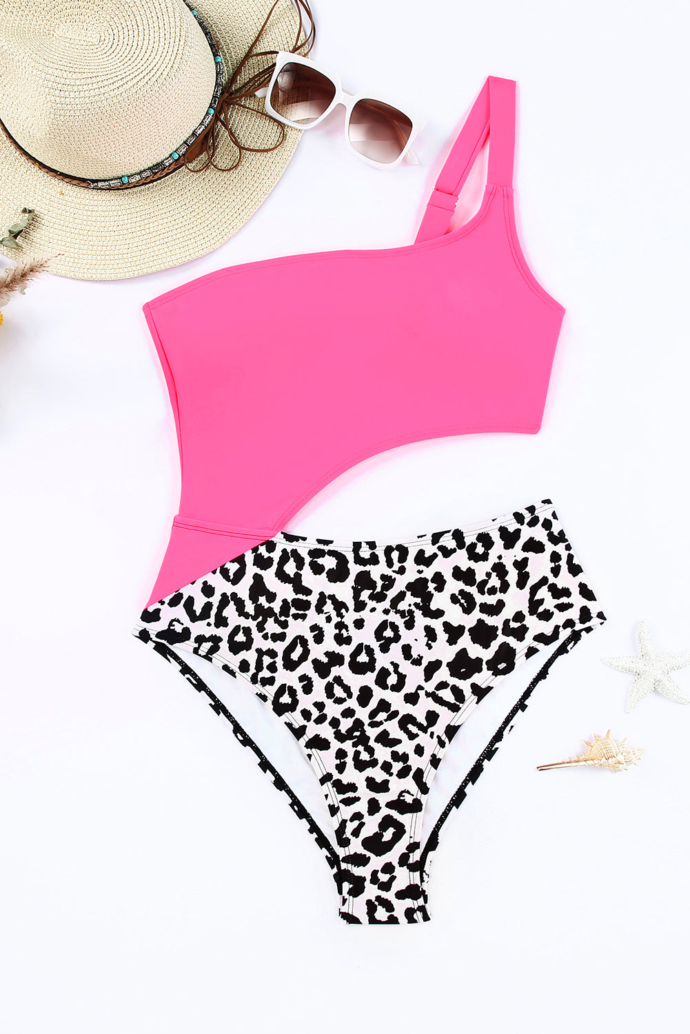 Leopard Cutout One-Shoulder One-Piece Swimsuit - Women’s Clothing & Accessories - Swimwear - 3 - 2024