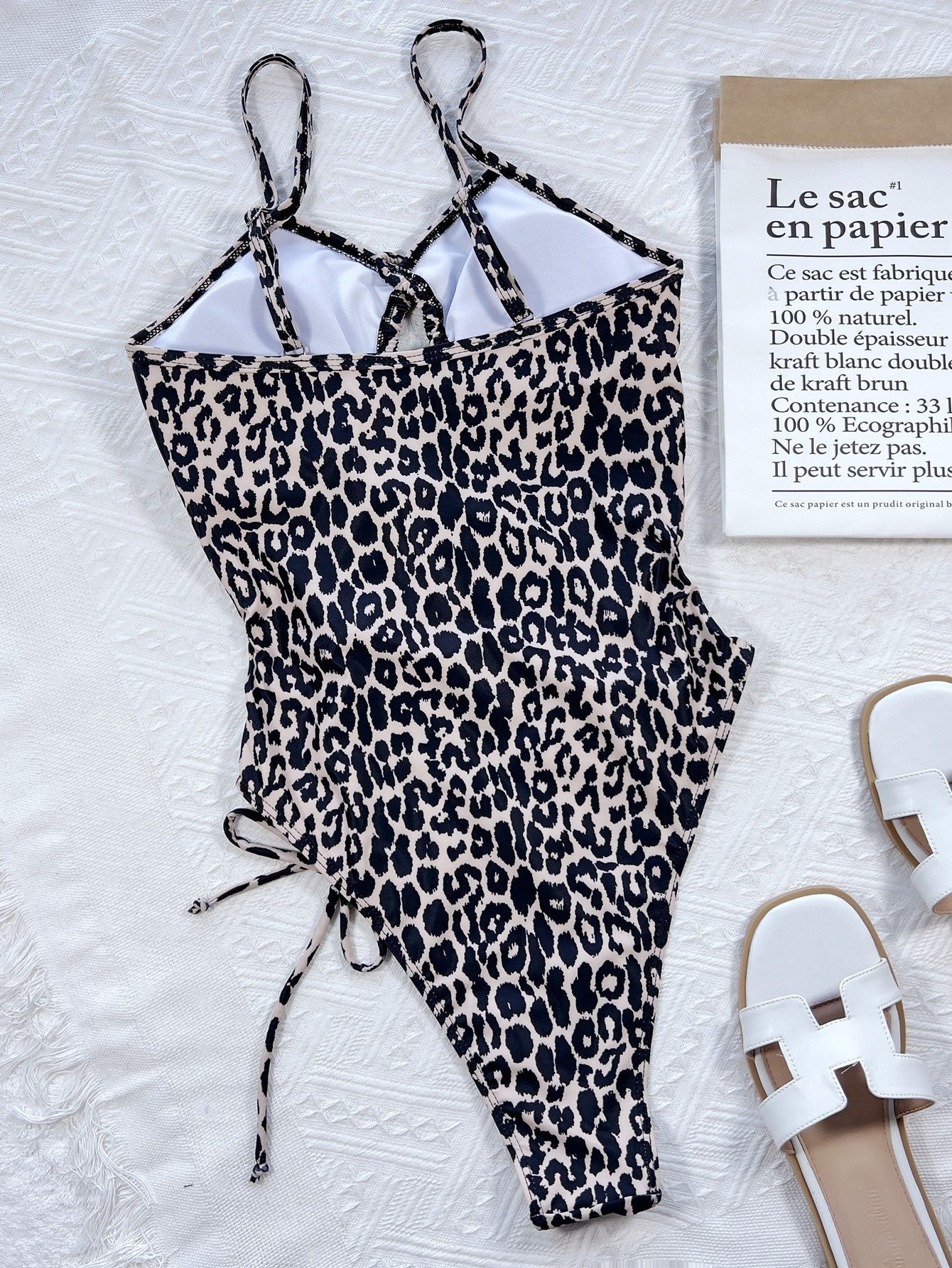 Leopard Cutout Tied One-Piece Swimsuit - Women’s Clothing & Accessories - Swimwear - 4 - 2024