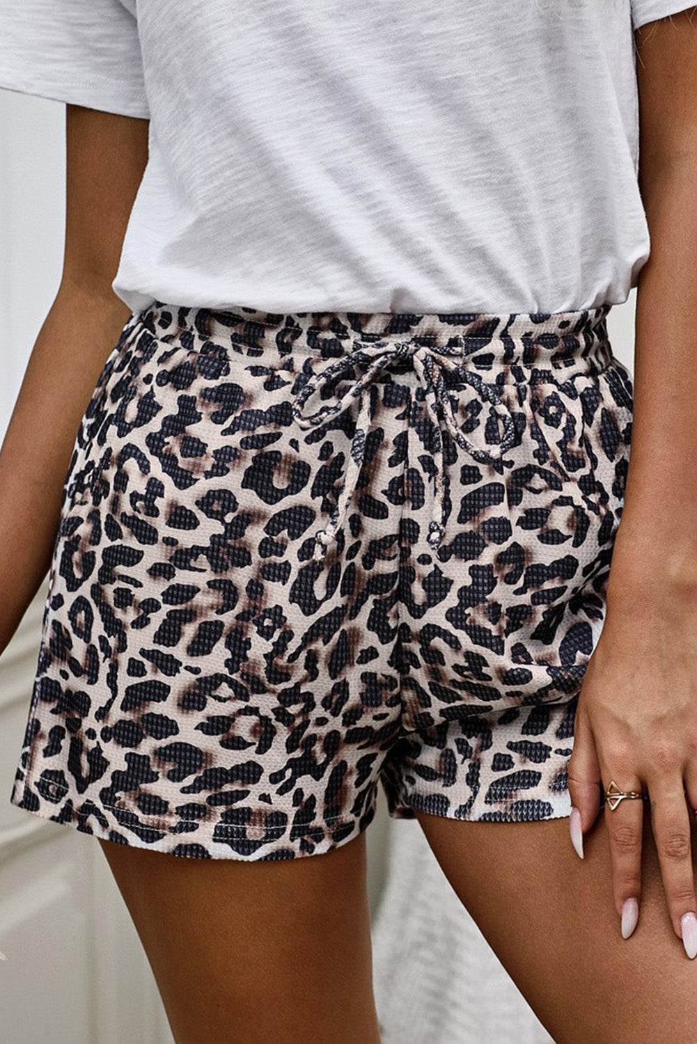 Leopard Drawstring Waist Shorts - Leopard / S - Women’s Clothing & Accessories - Shorts - 1 - 2024