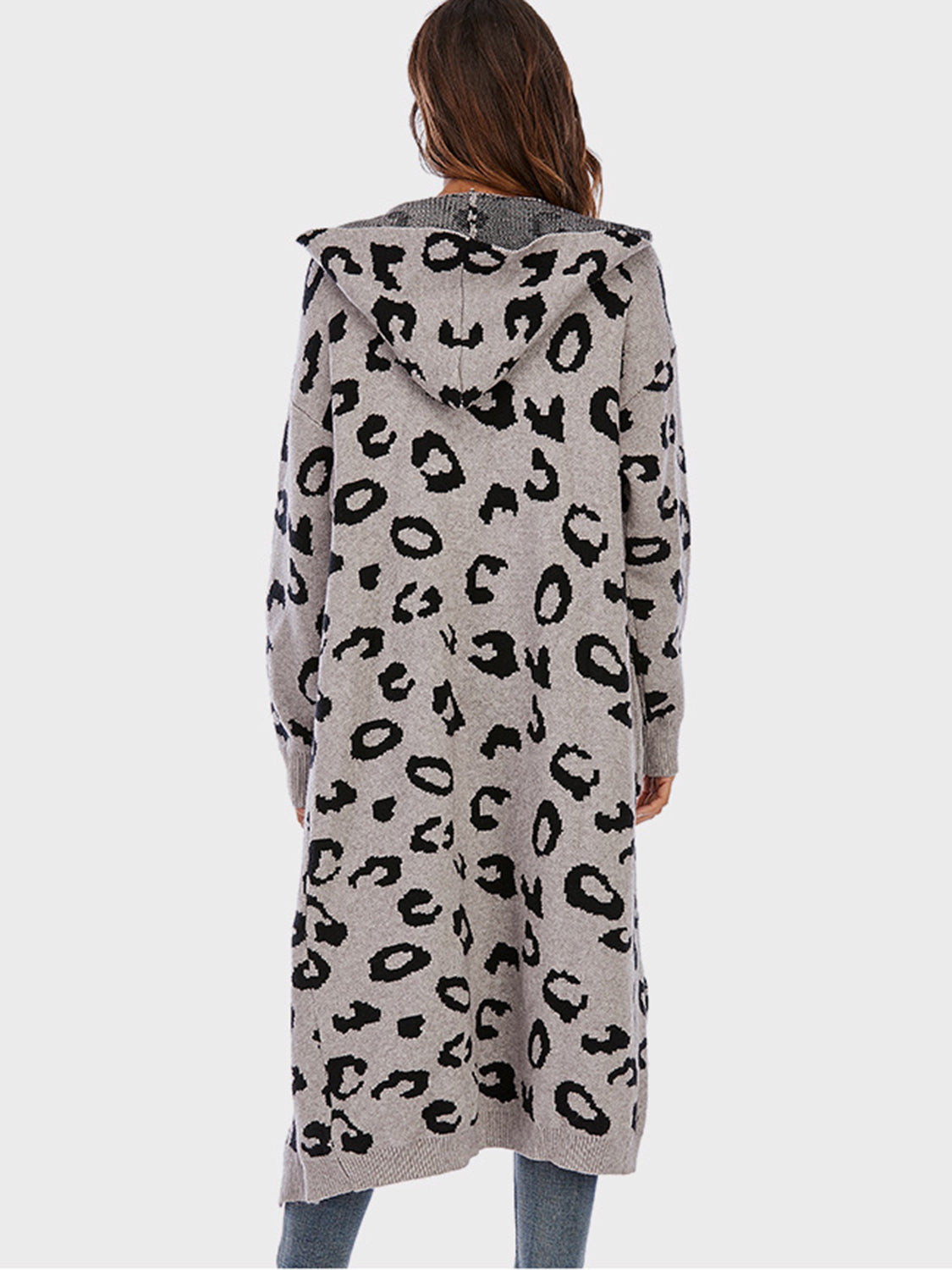 Leopard Hooded Cardigan with Pockets - Women’s Clothing & Accessories - Shirts & Tops - 6 - 2024
