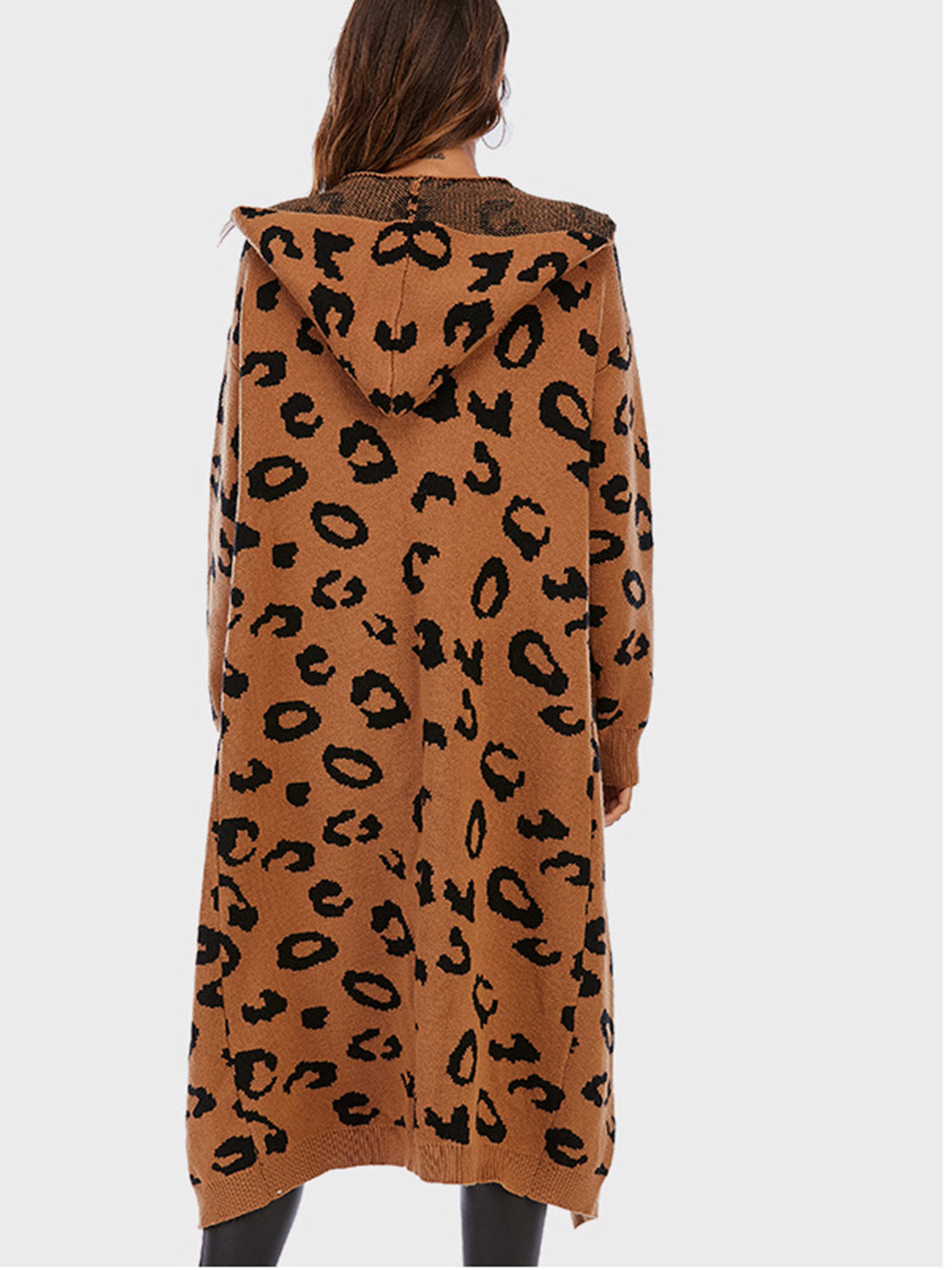 Leopard Hooded Cardigan with Pockets - Women’s Clothing & Accessories - Shirts & Tops - 9 - 2024