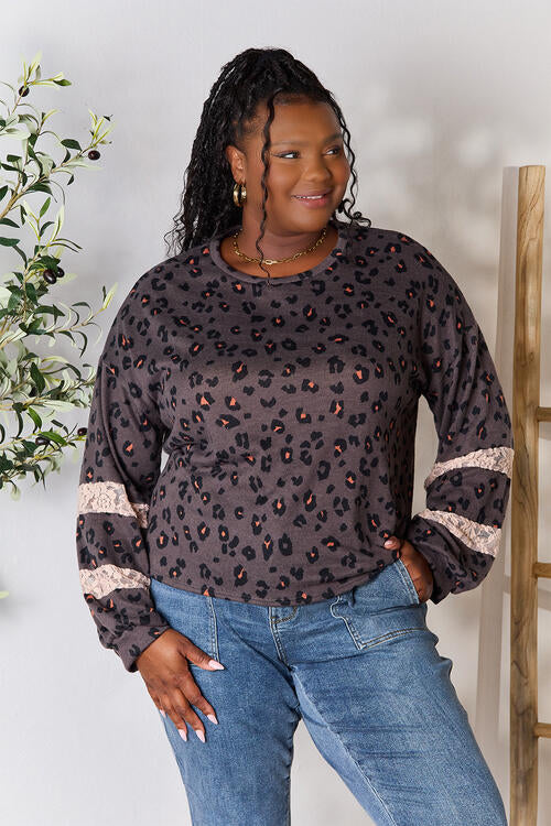 Leopard Lace Detail Blouse - Women’s Clothing & Accessories - Shirts & Tops - 5 - 2024