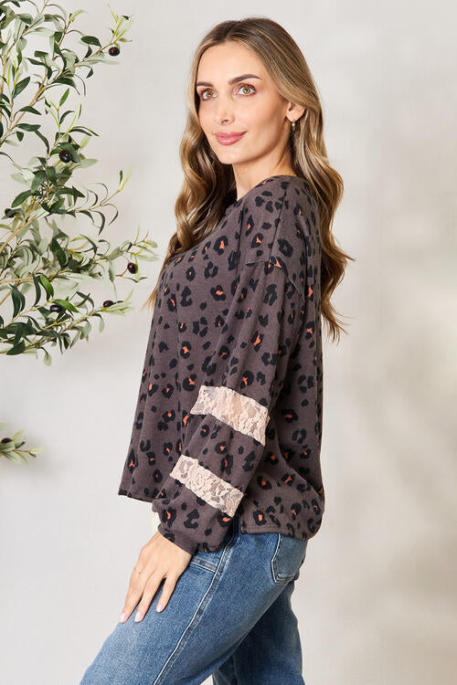 Leopard Lace Detail Blouse - Women’s Clothing & Accessories - Shirts & Tops - 3 - 2024