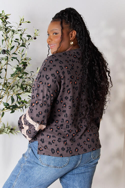 Leopard Lace Detail Blouse - Women’s Clothing & Accessories - Shirts & Tops - 7 - 2024