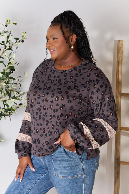 Leopard Lace Detail Blouse - Women’s Clothing & Accessories - Shirts & Tops - 6 - 2024
