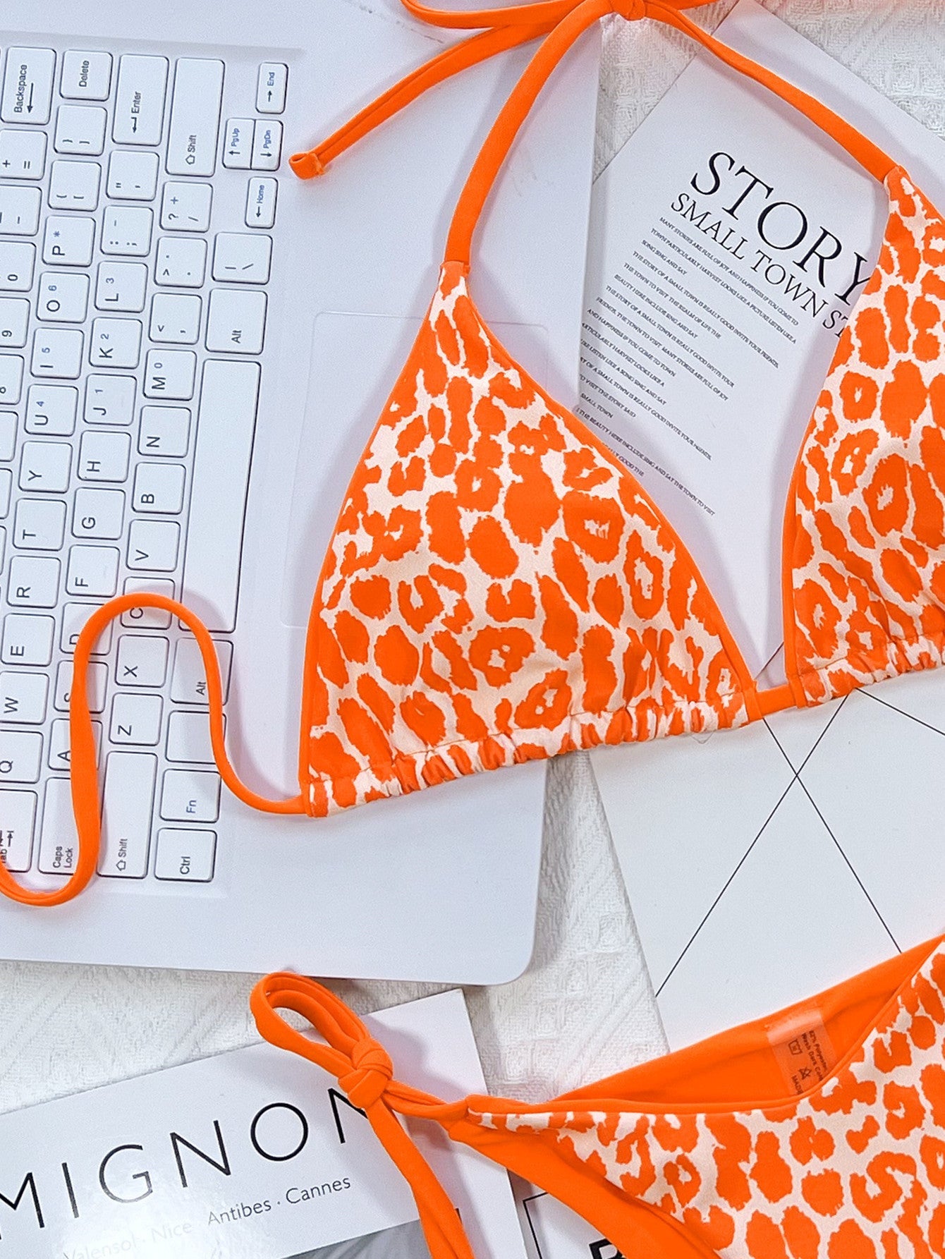 Leopard Print Halter Neck Tie Side Bikini Set - Women’s Clothing & Accessories - Swimwear - 17 - 2024