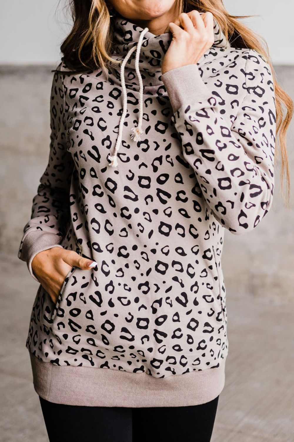 Leopard Print Long Sleeve Hoodie - Women’s Clothing & Accessories - Shirts & Tops - 3 - 2024