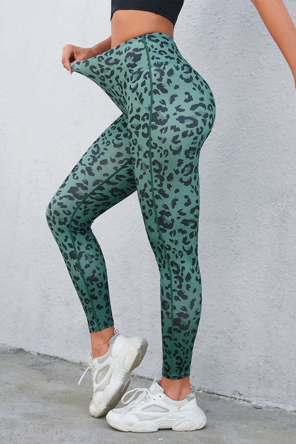 Leopard Print Wide Waistband Leggings - Women’s Clothing & Accessories - Pants - 5 - 2024