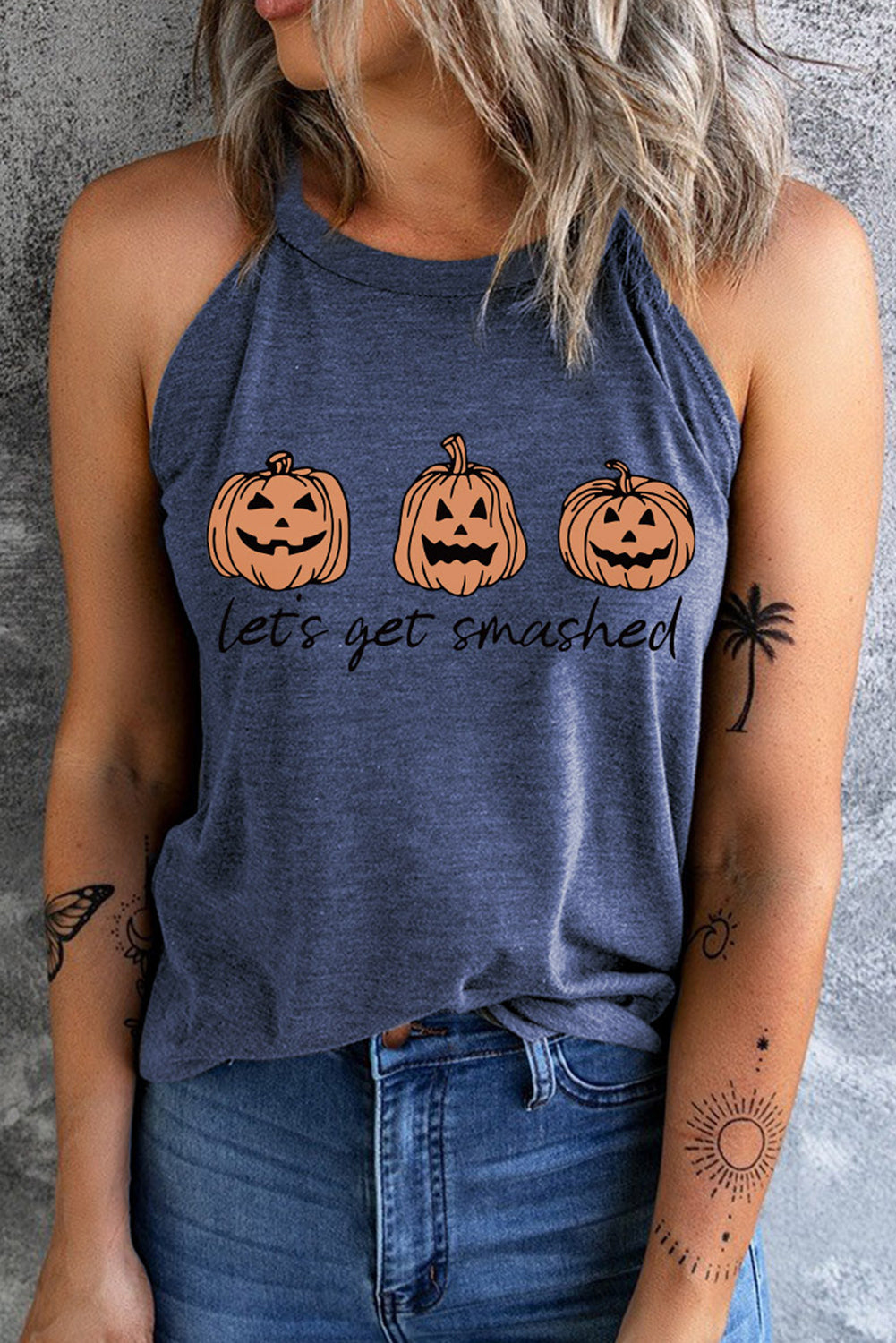 LET’S GET SMASHED Graphic Tank Top - Blue / XS - Women’s Clothing & Accessories - Shirts & Tops - 1 - 2024