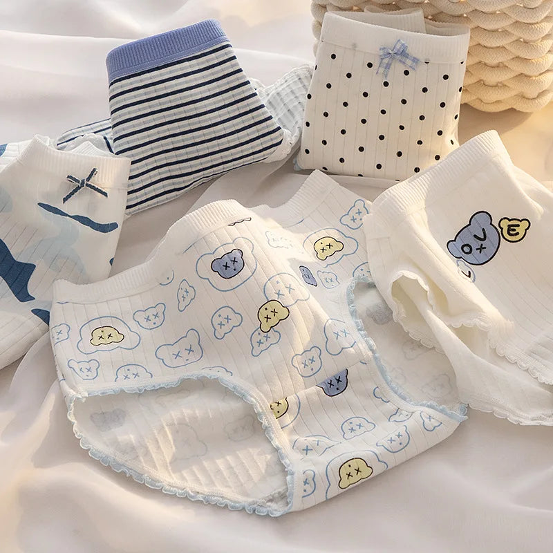 ’Little Bear Cotton Panties Set for Women - Breathable Sexy Underwear - 808606 / M(Fit 32-42kg) / CHINA | 5pcs