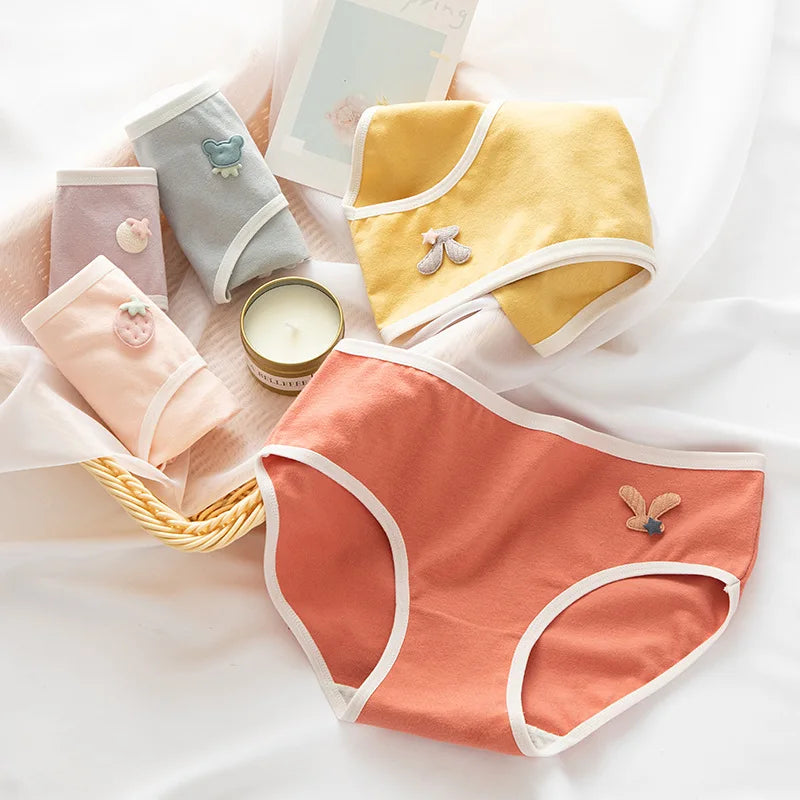 ’Little Bear Cotton Panties Set for Women - Breathable Sexy Underwear - 808620 / M(Fit 32-42kg) / CHINA | 5pcs