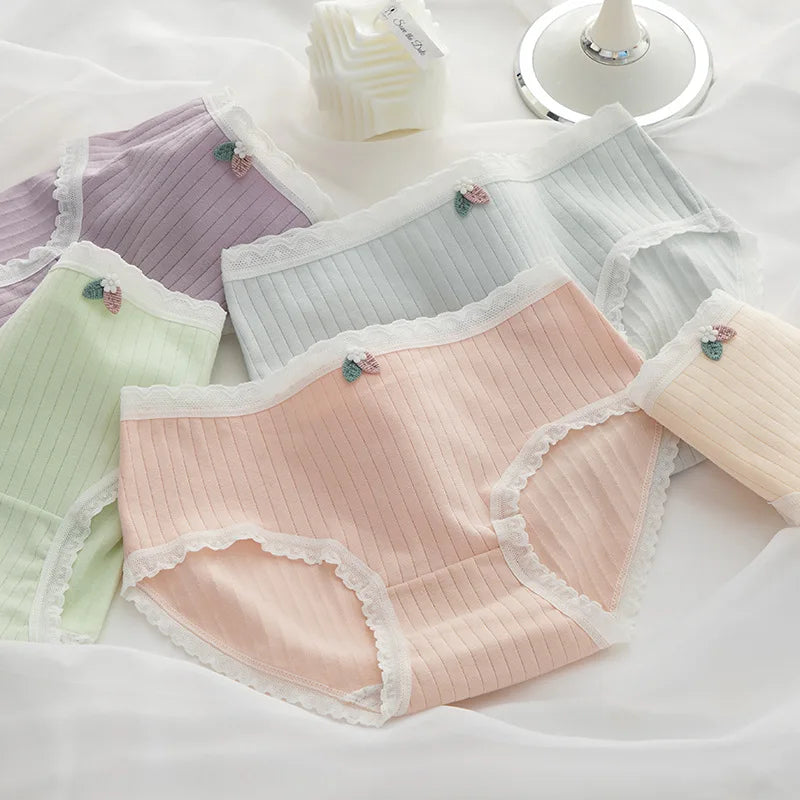 ’Little Bear Cotton Panties Set for Women - Breathable Sexy Underwear - 808617 / M(Fit 32-42kg) / CHINA | 5pcs
