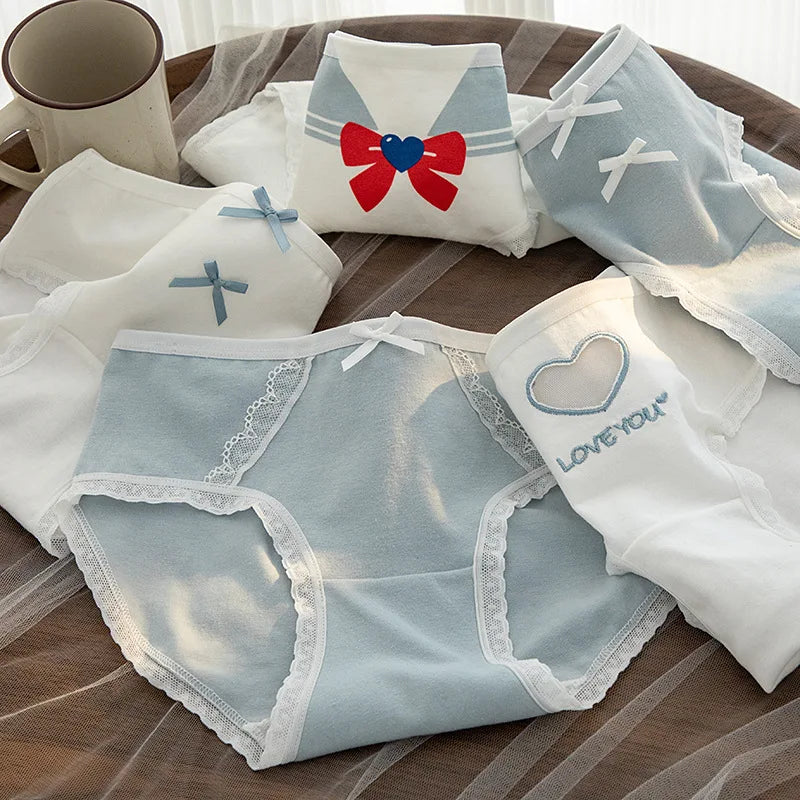 ’Little Bear Cotton Panties Set for Women - Breathable Sexy Underwear - 808602 / M(Fit 32-42kg) / CHINA | 5pcs