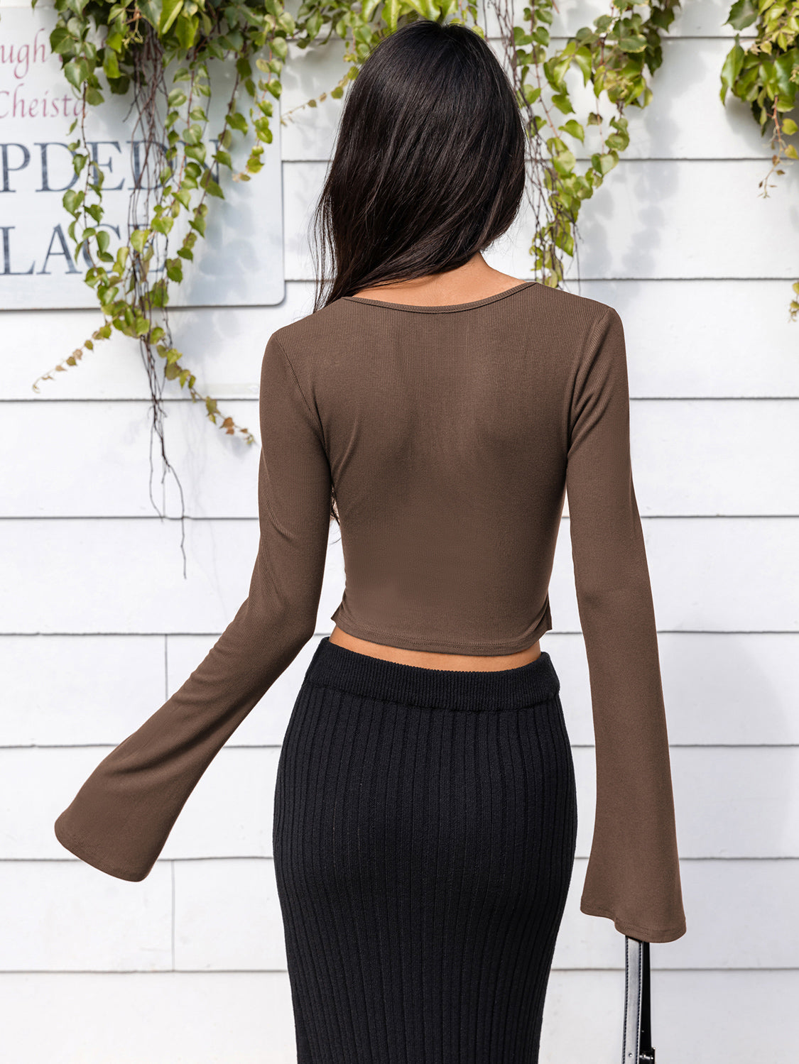 Lone Sleeve Cutout Zip Up Crop Top - Women’s Clothing & Accessories - Shirts & Tops - 4 - 2024