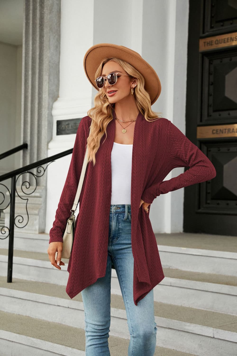 Long Sleeve Cardigan - Dark Red / S - Women’s Clothing & Accessories - Shirts & Tops - 19 - 2024