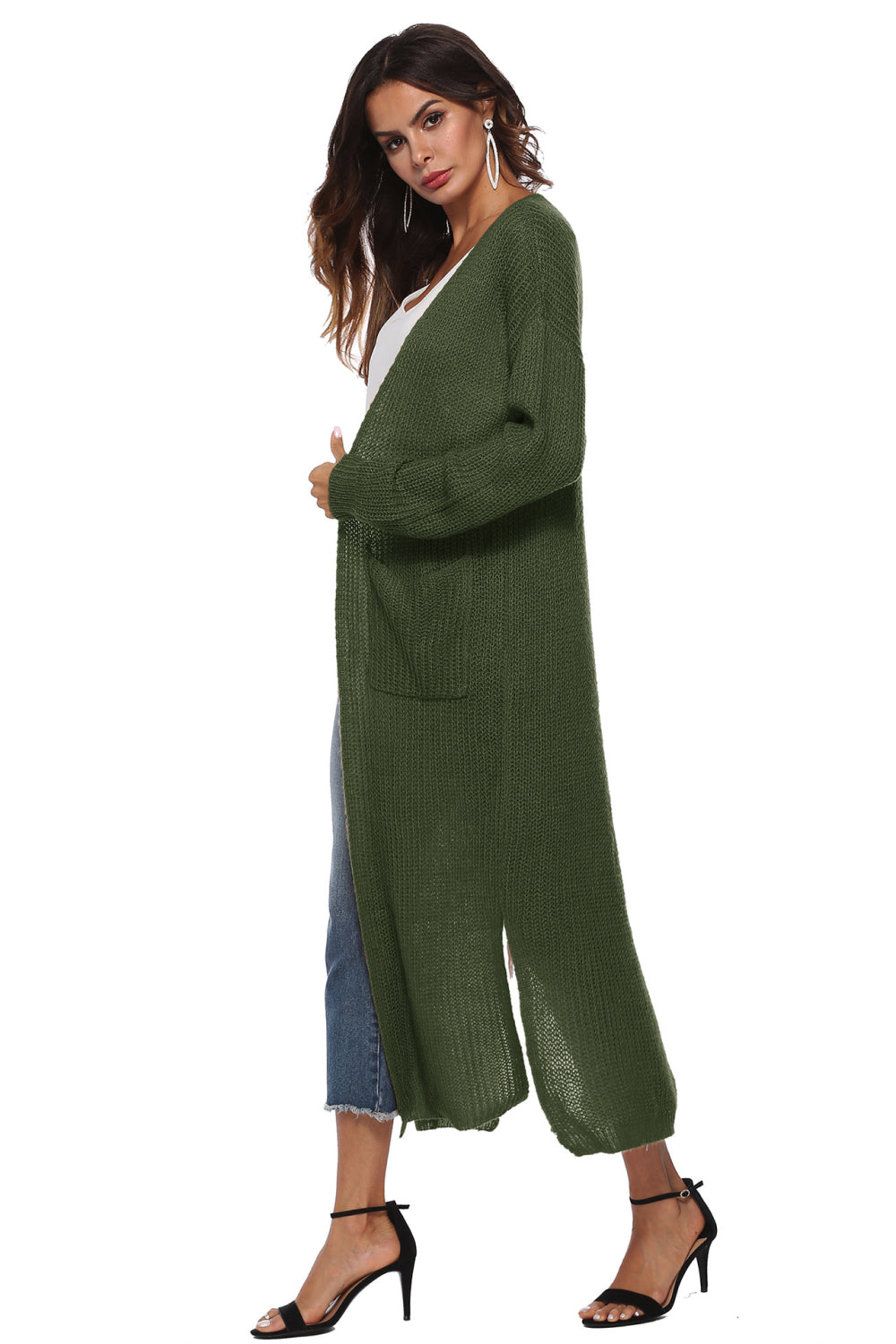 Long Sleeve Open Front Buttoned Cardigan - Women’s Clothing & Accessories - Shirts & Tops - 20 - 2024