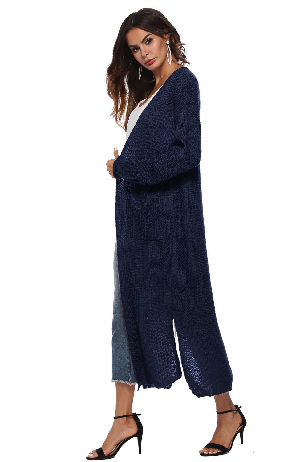Long Sleeve Open Front Buttoned Cardigan - Women’s Clothing & Accessories - Shirts & Tops - 5 - 2024